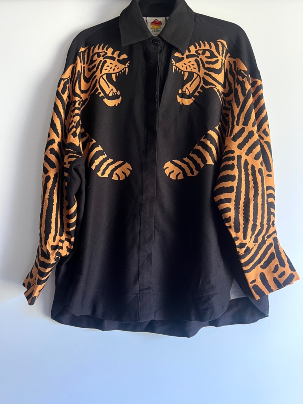 FARM Rio Black Roaring Tigers Long Sleeve Shirt Size XS NWT - Picture 8 of 16